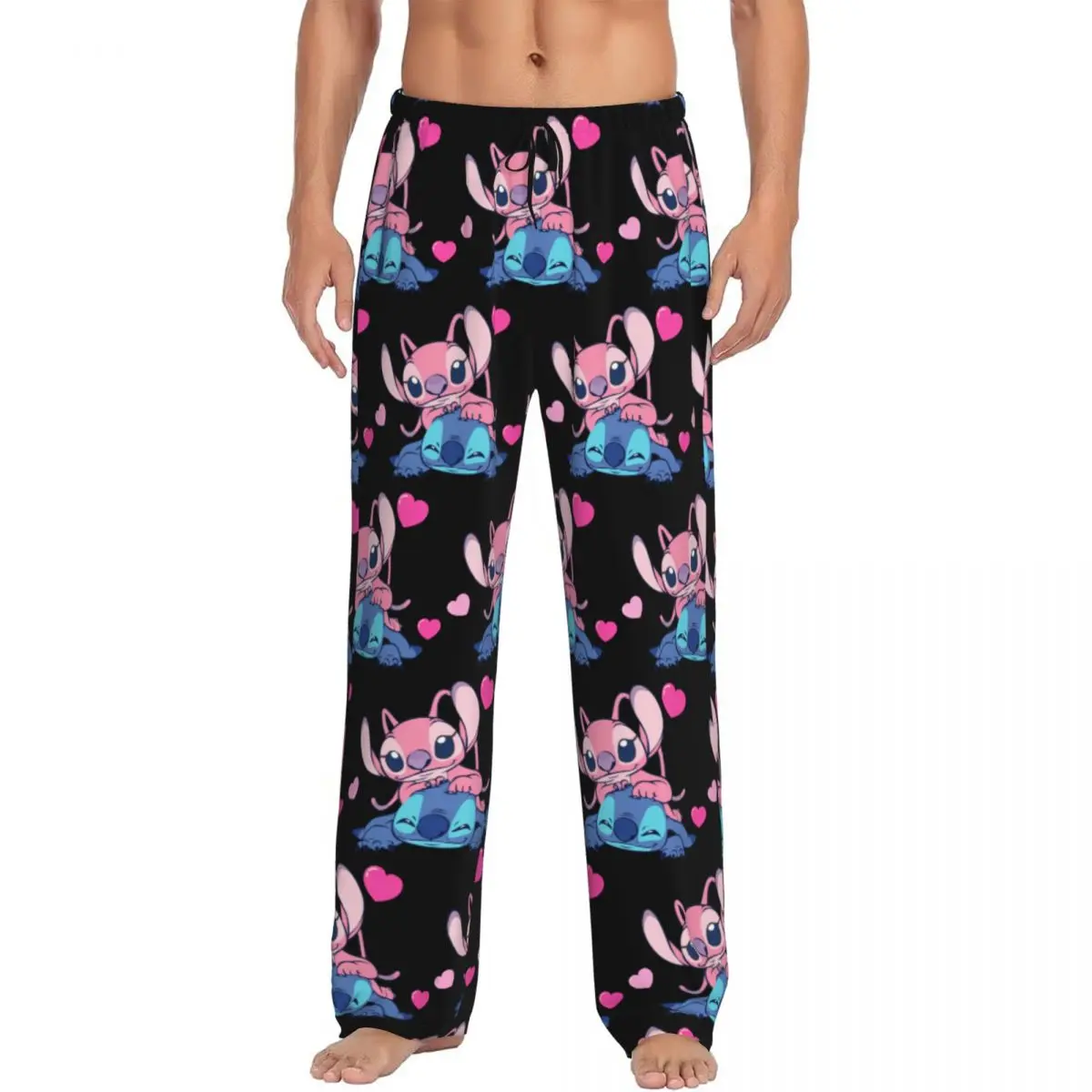 

Custom Lilo Stitch Cartoon Anime Manga Pajama Pants Men's Lounge Sleep Stretch Sleepwear Bottoms with Pockets