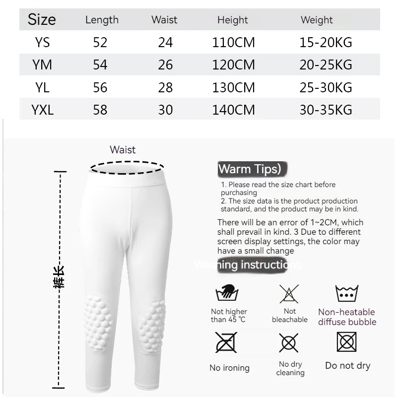 Children Anti-Collison Football Training Capris Pants with Knee Pads Kids Tight Basketball Soccer Knee Brace Sport Trousers