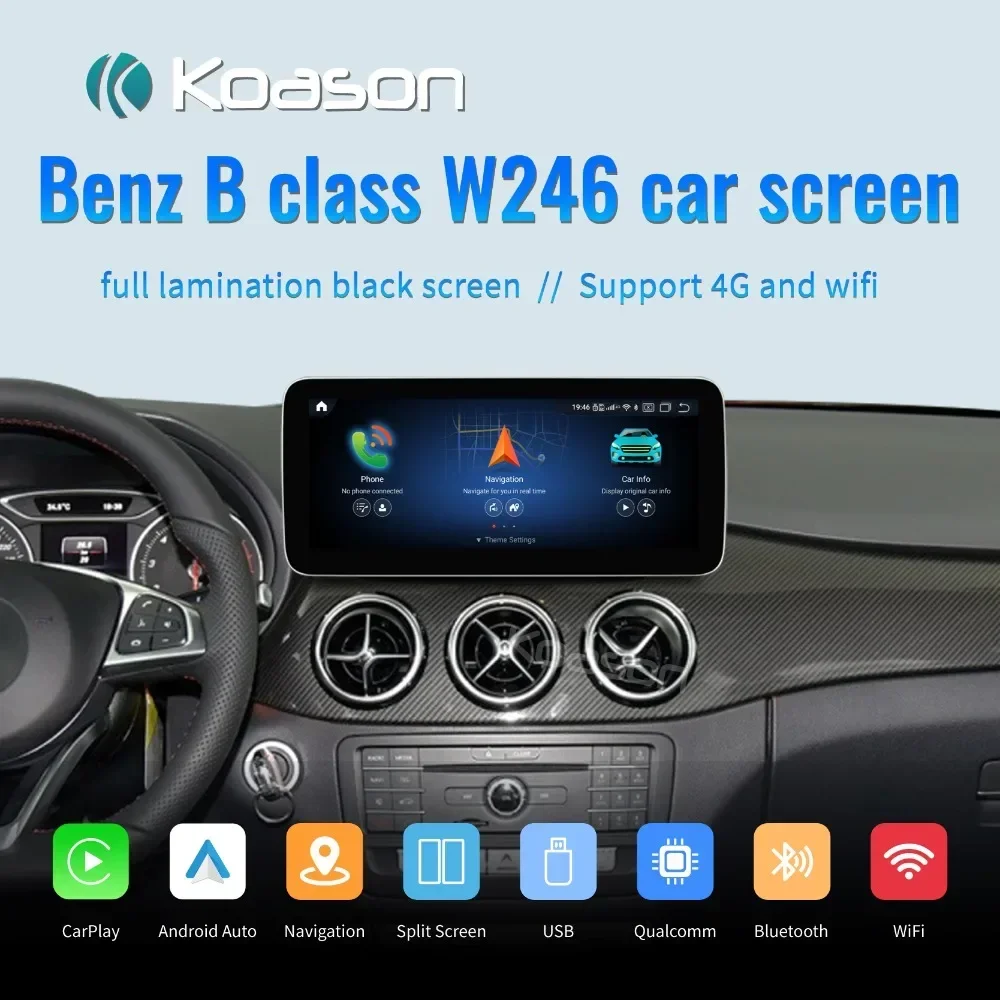 Koason Snapdragon680 Android Screen Wireless Carplay GPS Display For Mercedes Benz B Class W246 Navigation Car Multimedia Player