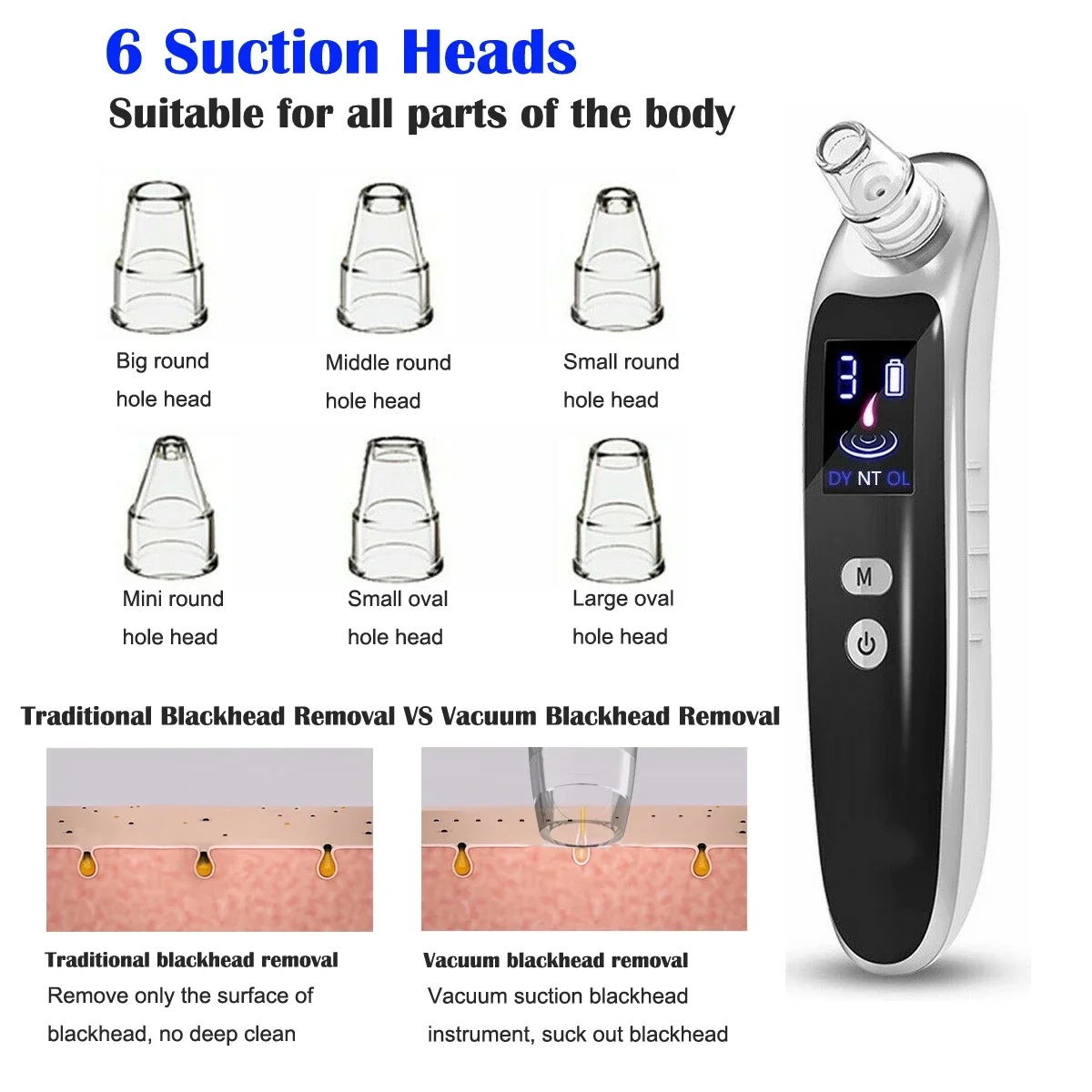 Removedor de cravo elétrico cabeça preta acne espinha remoção máquina rosto poros aspirador limpeza profunda beleza cuidados com a pele ferramentas