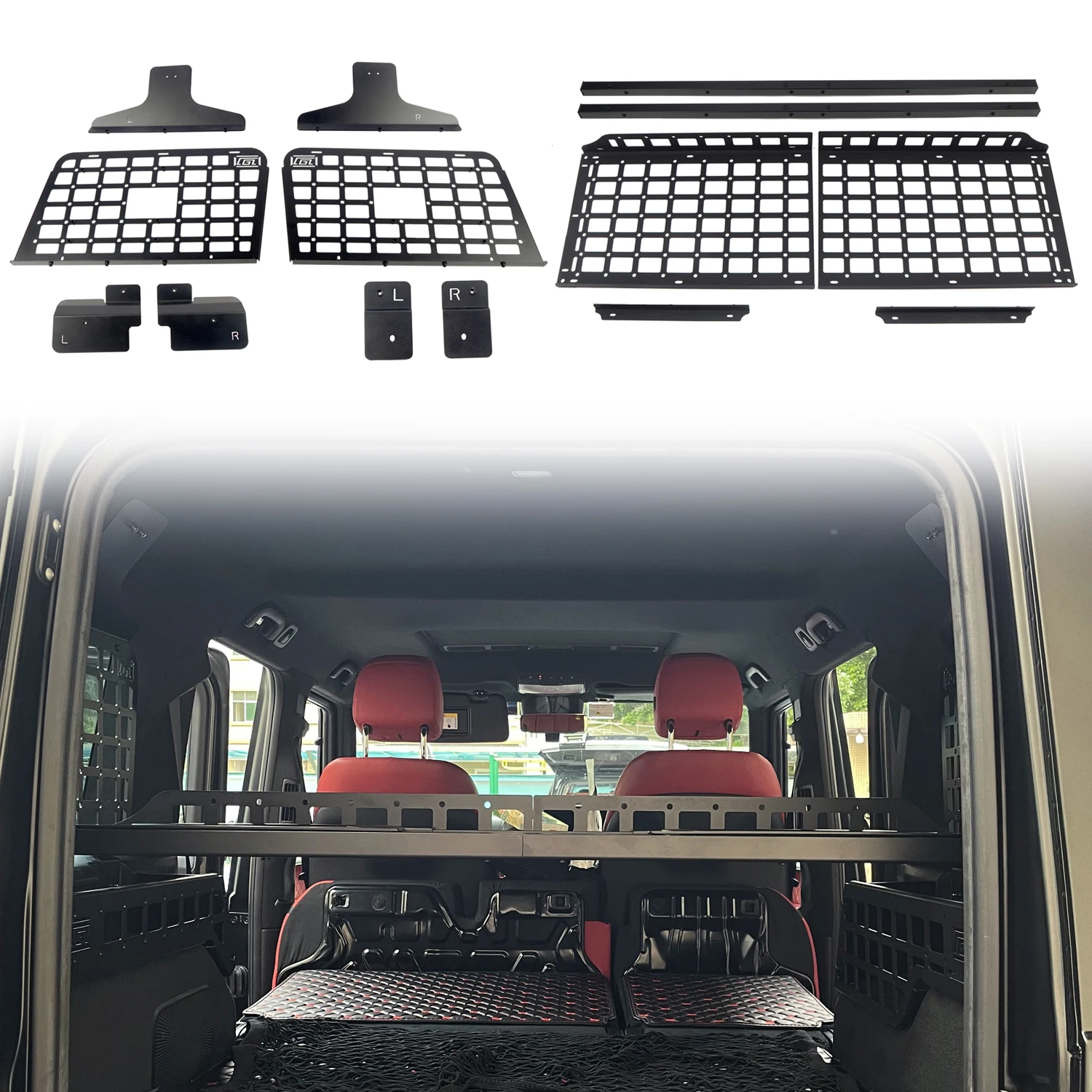 

For Mercedes-Benz G-Class (W463) G500 G63 G350 2019-2023 Rear Modular Storage Molle Panel Cargo Rack Luggage Storage Carrier