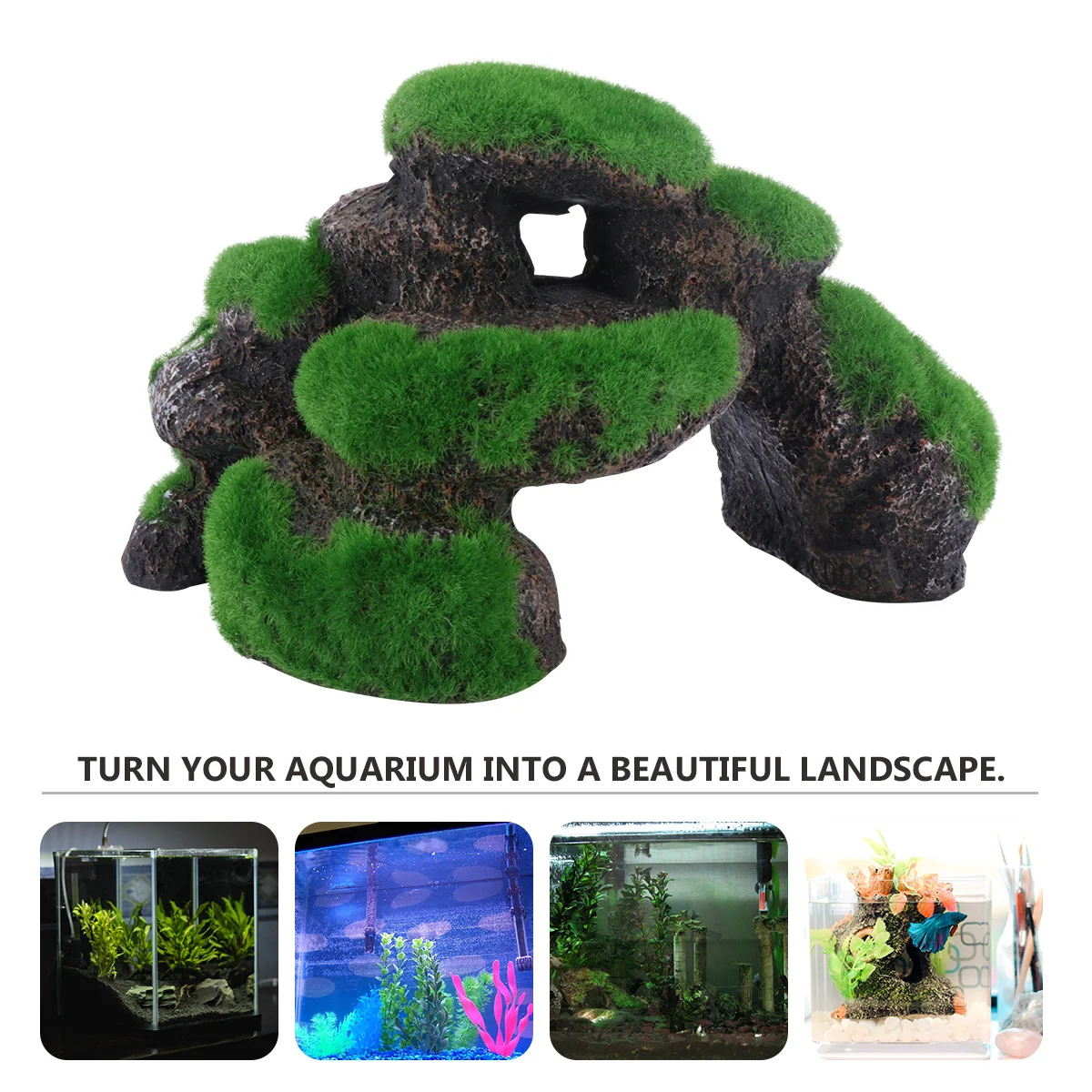 

Resin Fish Tank Mountain Landscape Decorative Stone Stylish Aquarium Ornament Crab Shrimp Hiding Cave Fresh Salt Water Aquarium