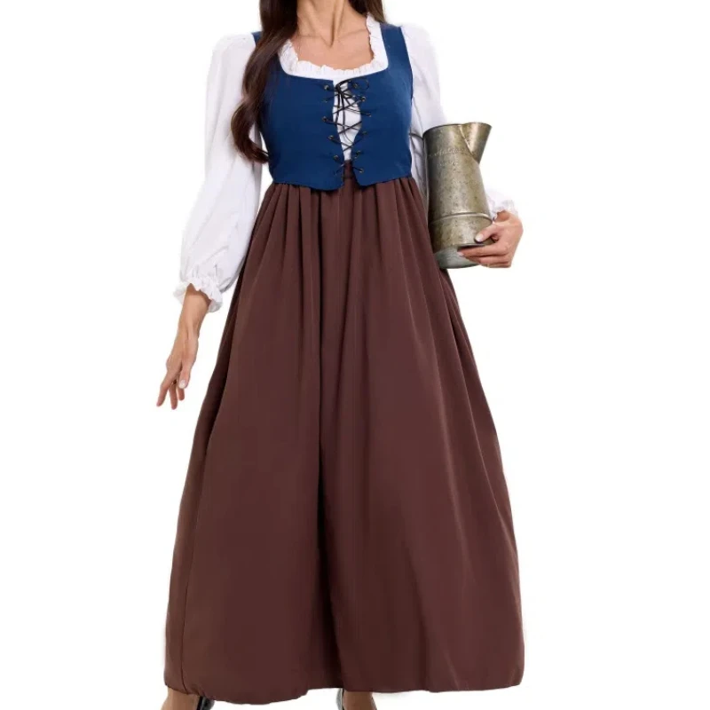 

German Bavaria Oktoberfest Costume Party Beer Maid Maid Costume Stage Performance Beer Costume Munich Brown Jingle Dress