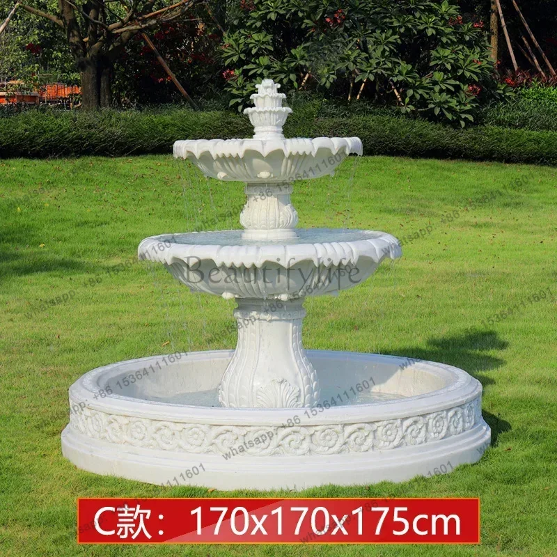 FG  Outdoor garden, fish pond, water feature, courtyard floor-to-ceiling decoration Large European-style flowing water fountain