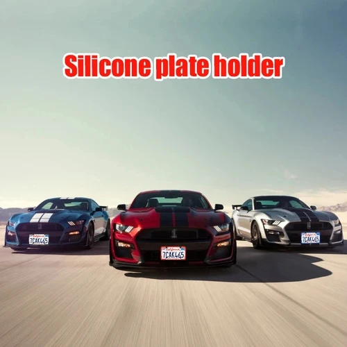 Imagen 2 del producto Marco para matrícula de coche de silicona, soporte para matrícula de coche estándar americano multicolor, juego de tornillos, no daña la pintura, 2 uds.