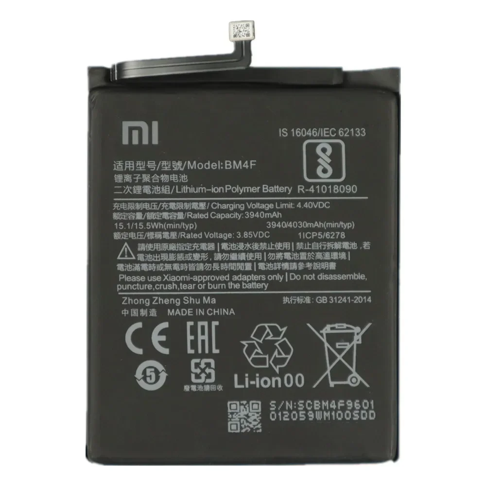 2024 Years Xiao mi 100% Original Battery BM4F For Xiaomi Mi A3 CC9 CC9e Mi 9 Lite Mi9 Lite 4030mAh Replacement Batteries Bateria