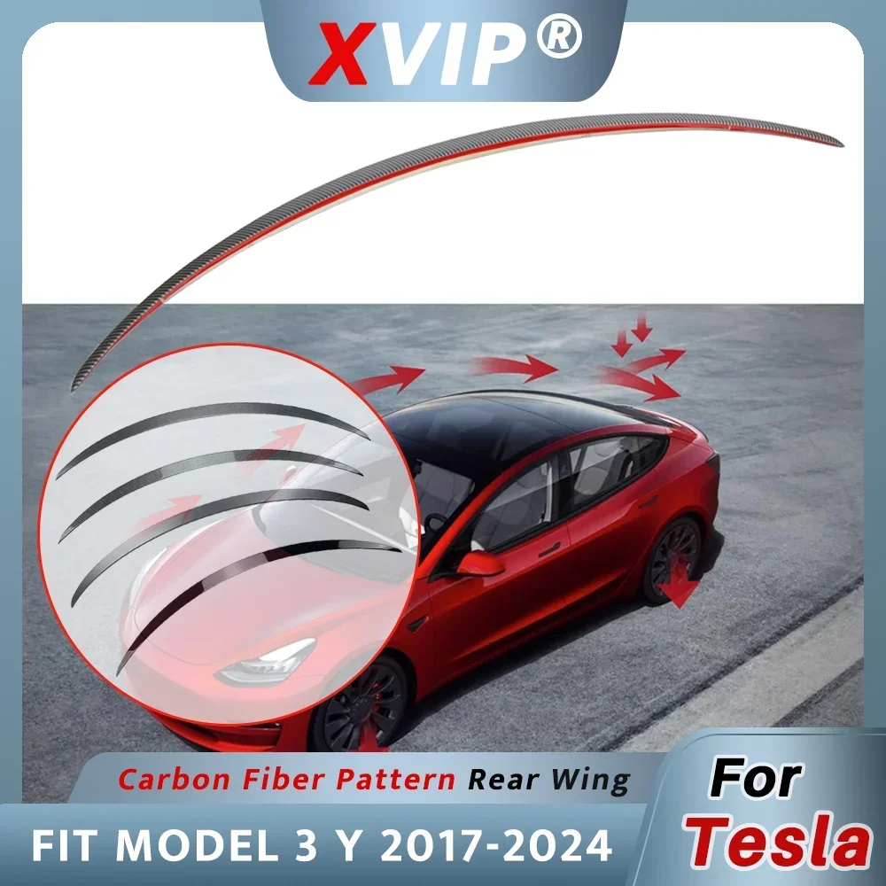 

Спойлер XVIP для Tesla ModelY 2021-2024, из АБС-материала, спойлеры, крылья подходят для моделей 3 2017-2023 Highland 2024, глянцевый матовый углеродный черный