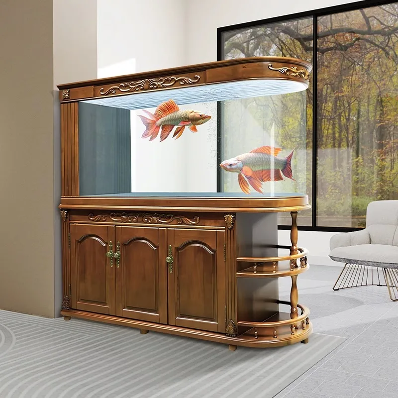 

Европейский ультра-белый шкаф для аквариума из массива дерева, высококачественная гостиная, безводное обслуживание, умный аквариум, мебель для домашних животных FYFT