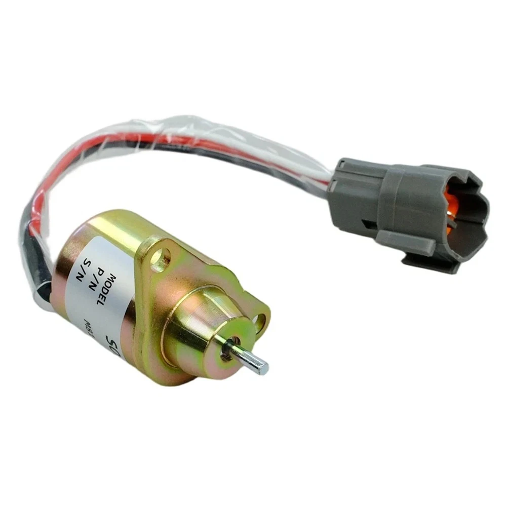 Fuel Shut Solenoid 12V For Yanmar Engine Solenoid 119233-77932 Fits For Excavator For Tractor For Loader For Bulldozer Heav