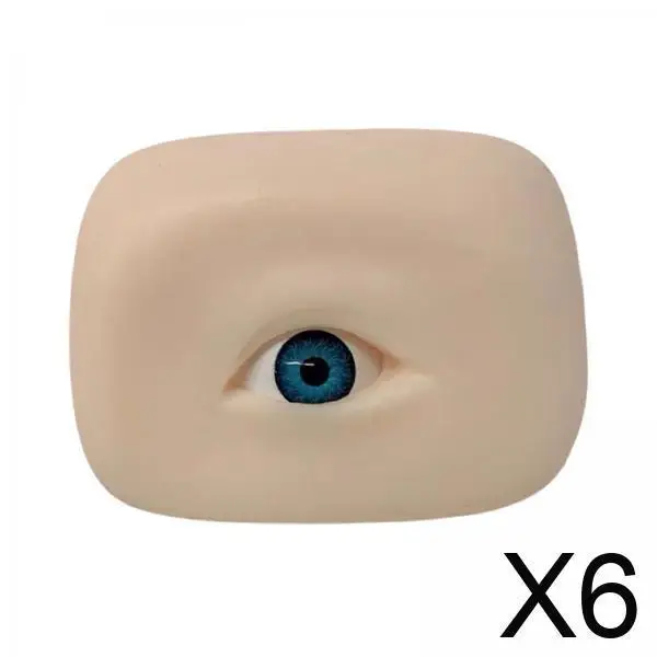 

6xSilicone Eyes Model with Eyeball Practice Lightweight Blue Color Right