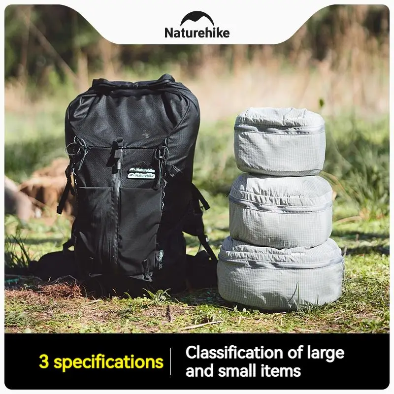Naturehike 3 Pcs Set Travel Storage Bag Luggage Clothing Underwear Makeup Portable Suitcase Packing Cube Bag Home Storage Nylon