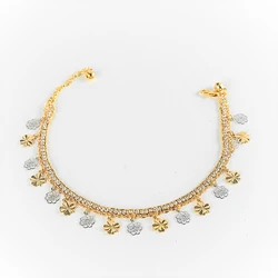 New Women's Anklet Gold Plated Covered with White Zircon Simple Snowflake Pendant Fashion Jewelry Women's Accessories