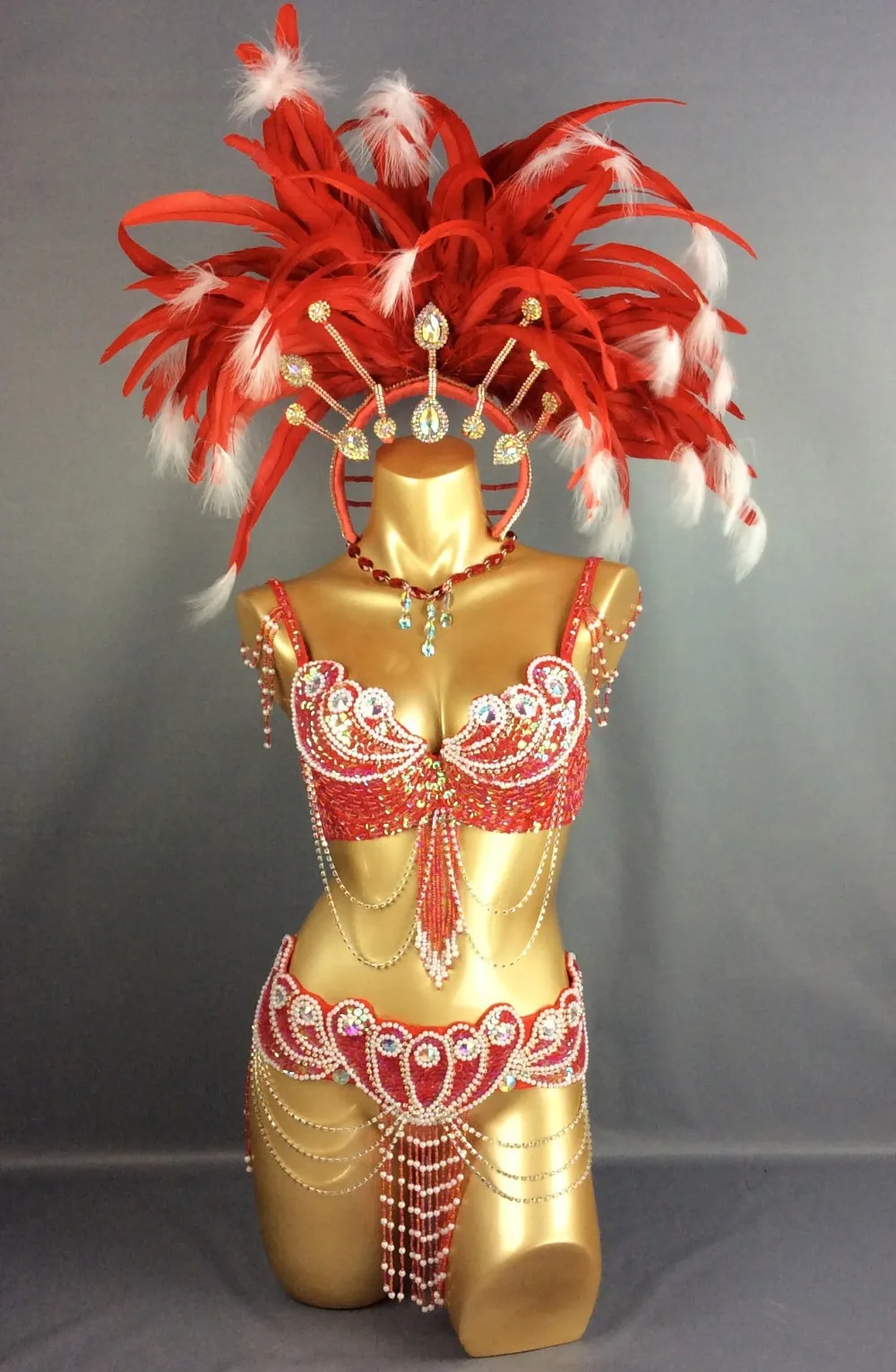 free shipping HOT SALEING parade Sexy Samba Rio Carnival Costume Feather Headdress