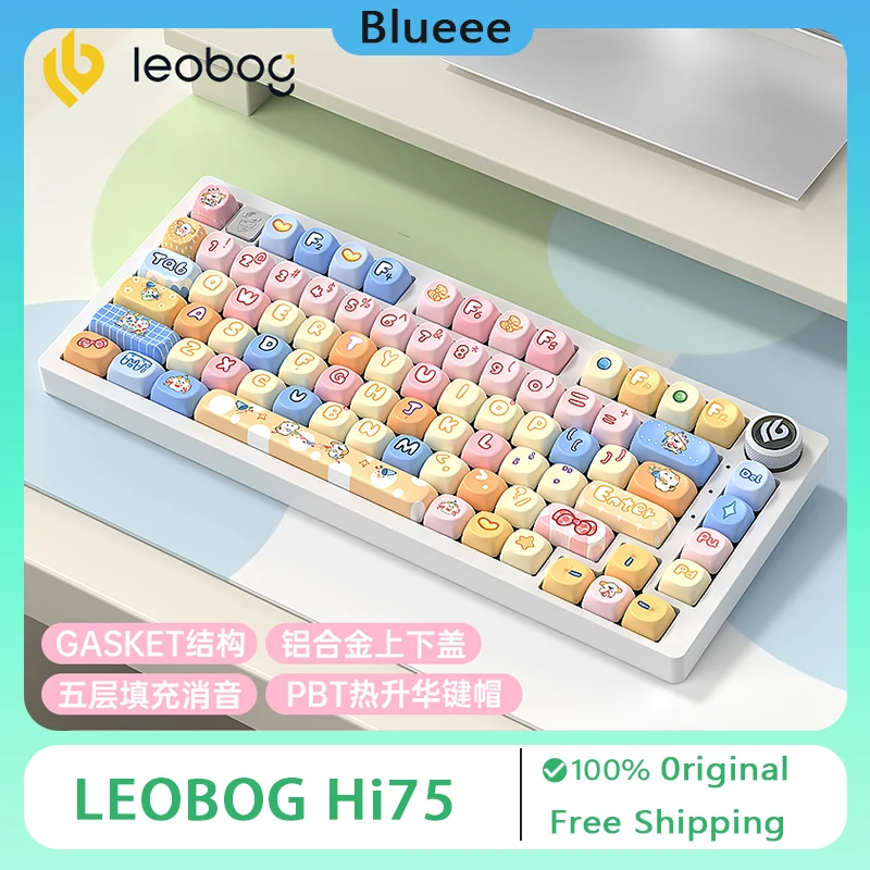 LEOBOG HI75 Keyboard Wired Aluminium Alloy Custom Mechanical Gaming Keyboard E-sports RGB Backlit Hot Swap Gamer Accessories