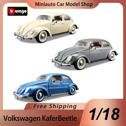 In Stock Bburago 1:18 1955 Volkswagen Kafer-Beetle Alloy Miniature Diecast Model Volkswagen Beetle Vehicle Toys Christmas Gift