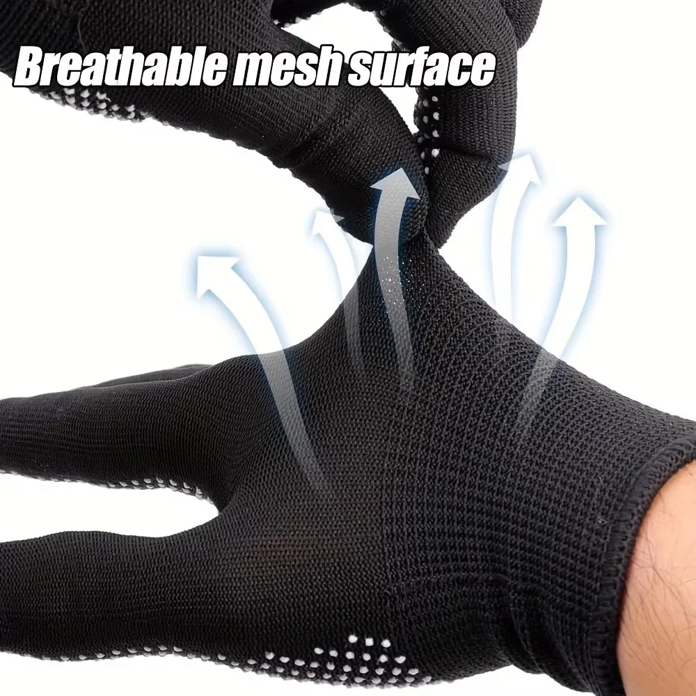 50PCS Nylon Adhesive Gloves - Breathable and Non Slip Gloves Suitable for Cycling, Gardening, Fishing, Camping - Multi Occasion