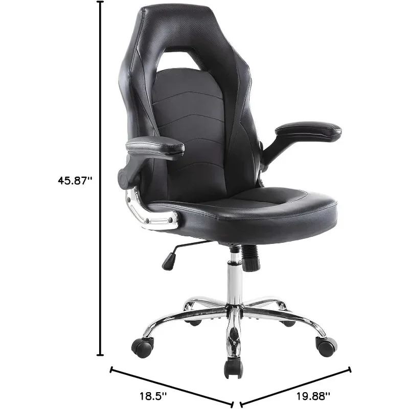 Sedia da gioco in pelle incollata stile Racing, sedia da ufficio ergonomica sedia direzionale da scrivania per Computer, con altezza regolabile