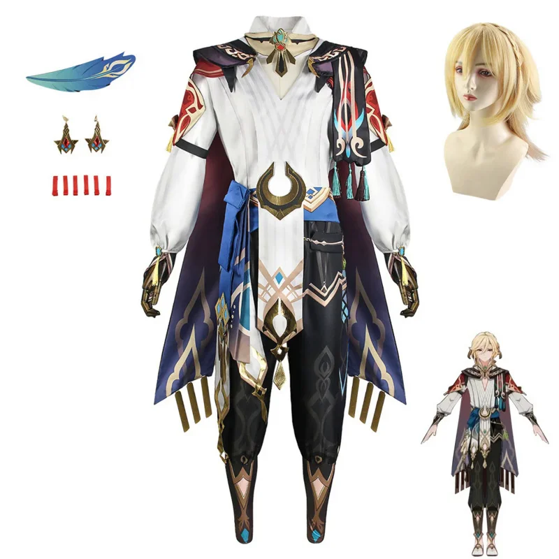 

Game Genshin Impact Kaveh Cosplay Battle Uniform Full Set Wig Comic Con Anime Clothes Halloween Party Plus Size XS-4XL