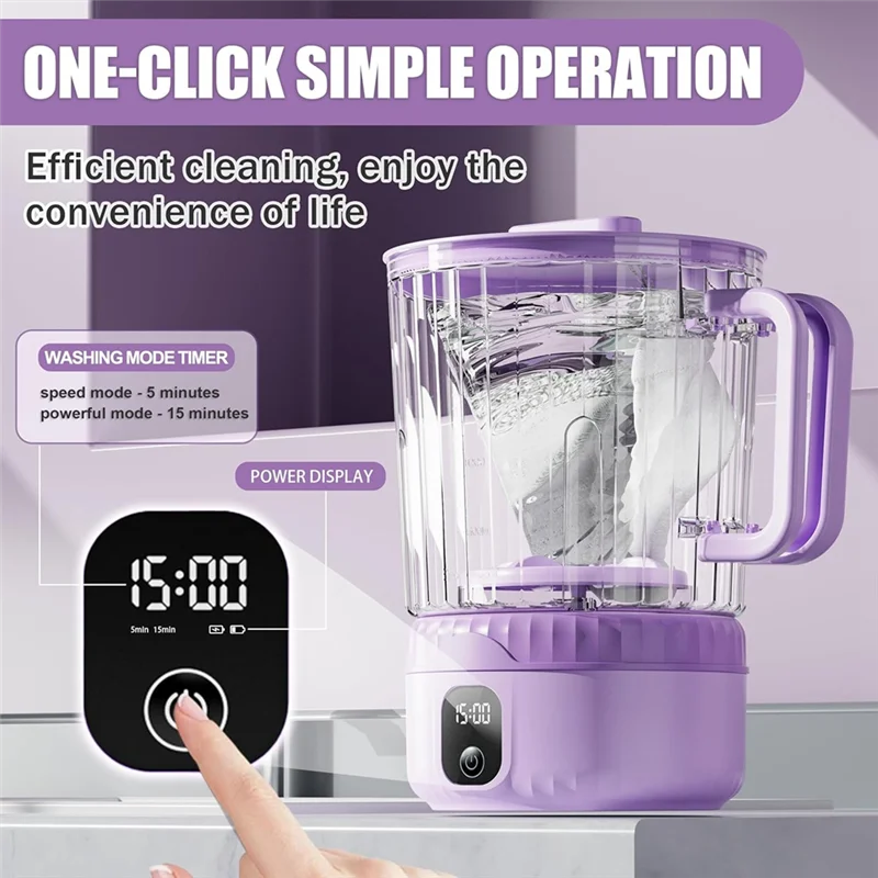 A52Q-Mini غسالة محمولة 2.5 لتر ترقية سعة كبيرة، غسالة الملابس الداخلية تنظف عميق الملابس الصغيرة #3