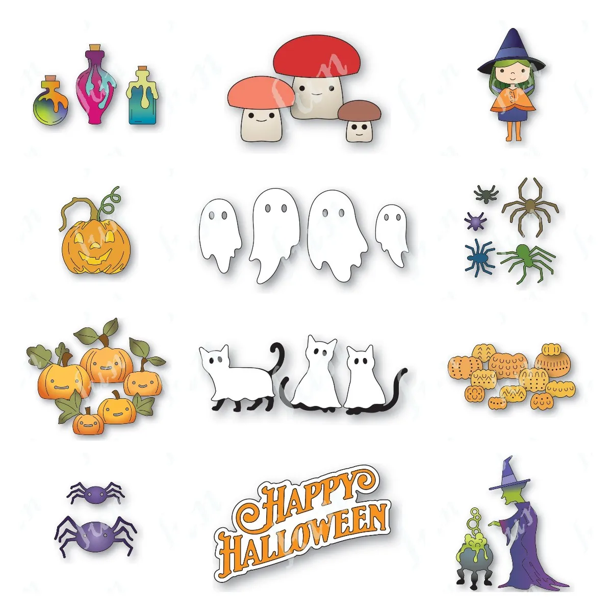 

Halloween Ghosts Witch Frames Metal Cutting Dies DIY Scrapbooking Photo Album Decorative Embossing Paper Card Crafts Die