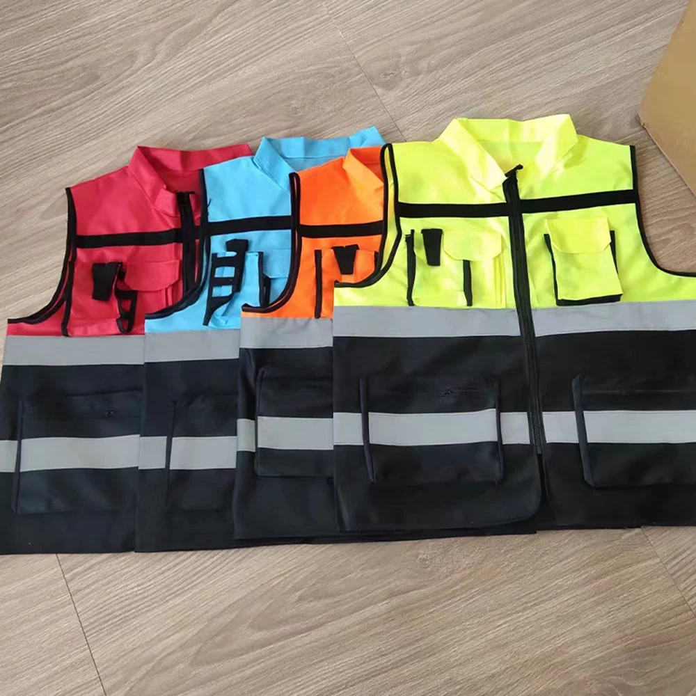Immagine 6: Gilet da lavoro con stampa logo Gilet da lavoro per costruzioni notturne Gilet bicolore Uniforme volontaria