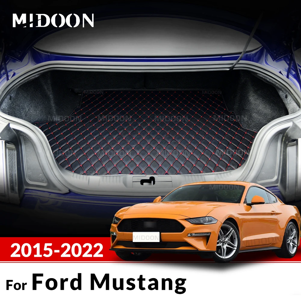 Tapete para porta-malas de carro, para Ford Mustang 2015 2016 2017 2018 2019 2020 2021 2022, forro de carpete, acessórios interiores, capa