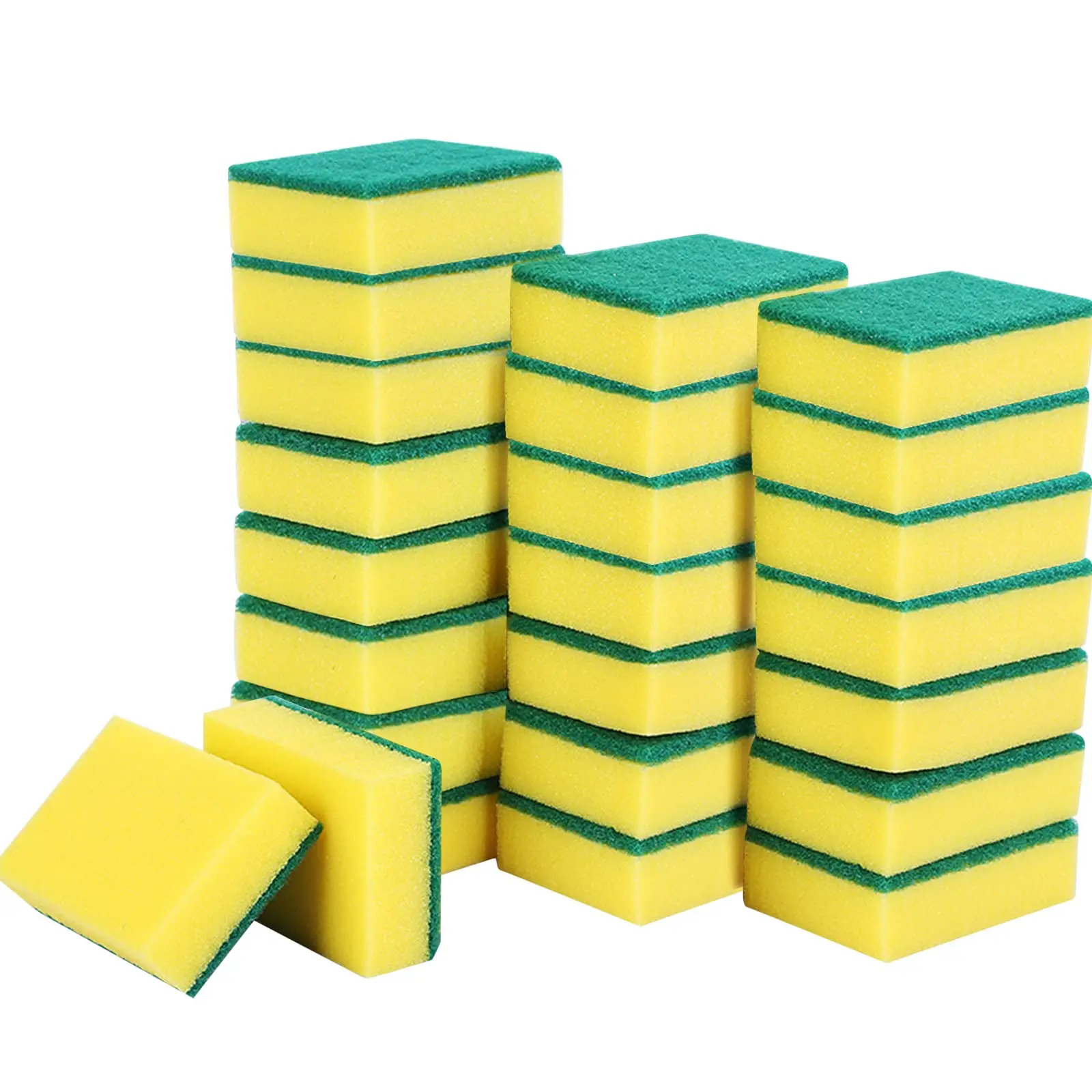Multifunctional Kitchen Dish Sponge Double-Sided Scouring Pad For Commercial and Home Use with a Textured Scouring Surface New