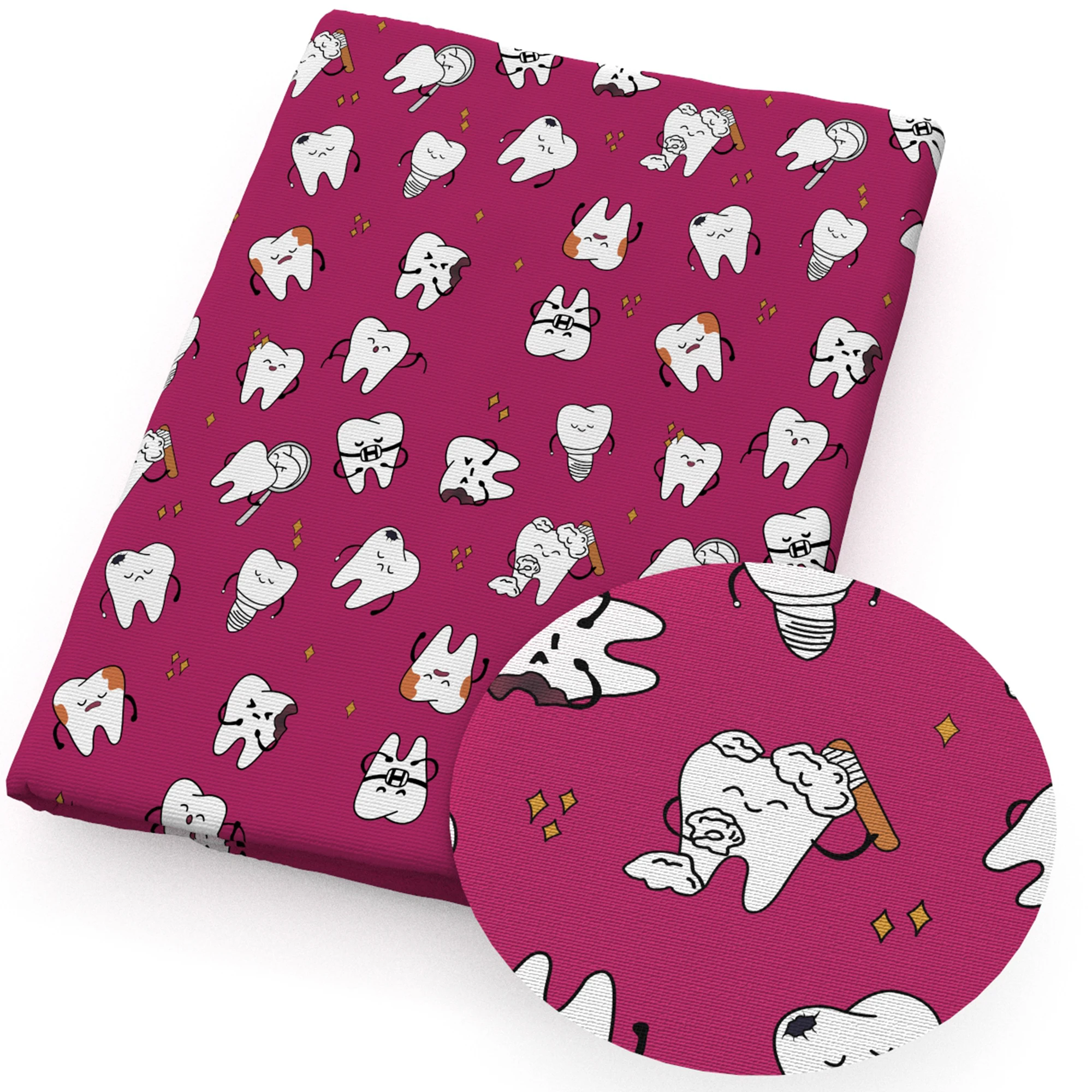 Nurse Doctor Tooth Medical Design 50*145cm Polyester Cotton/Pure Cotton Fabric for Tissue Sewing Quilting Fabric Needlework DIY view 4
