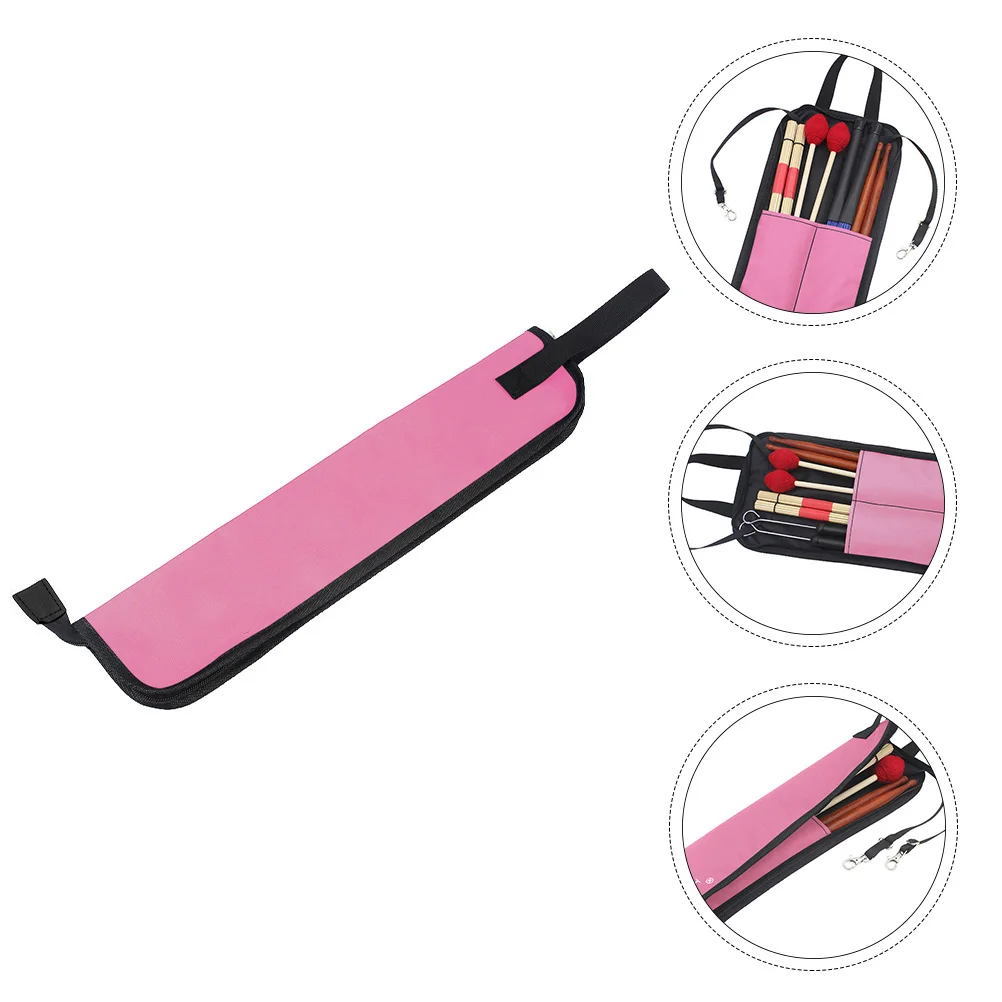 

Drum Stick Bag Oxford Cloth Water Resistant Durable Separate Compartments Sticks Mallets Brushes Floor Drum Straps Hooks Gripped
