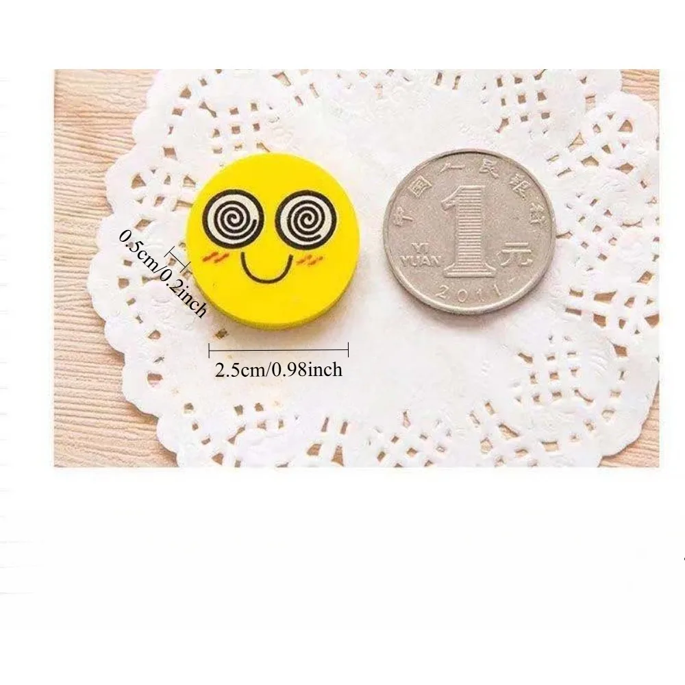 Mile Face Erasers Cartoon Cute Non-Toxic Clean Multi-Function Novelty Toy Erasers for Kids School Stationery