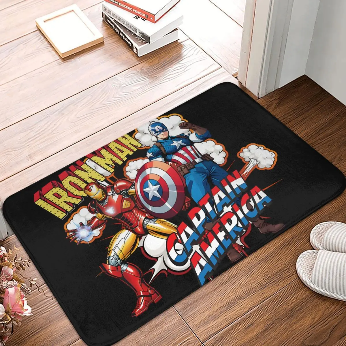 Marvel Iron Man Anti-Slip Doormat Kitchen Mat Together Balcony Carpet Entrance Door Rug Bedroom Decorative