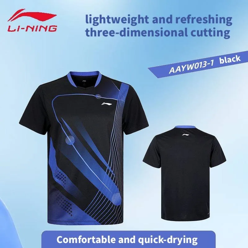 Li-Ning table tennis wear new style breathable moisture wicking quick dry unisex game training short-sleeved shirt