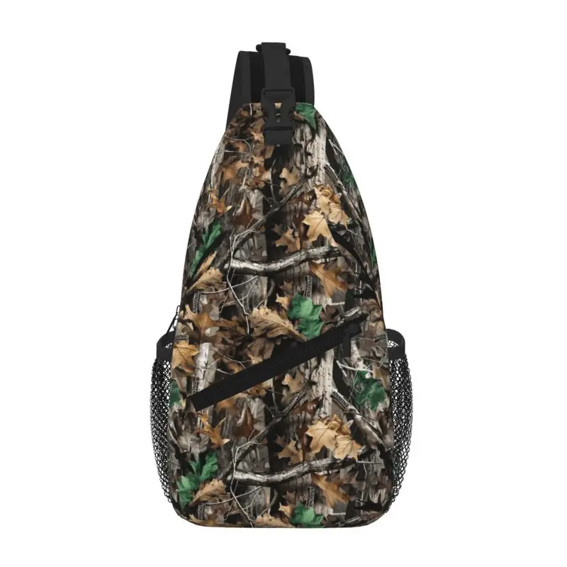 Outdoor Hunting Tree Camo Crossbody Sling Bag Travel Hiking Sports Chest Bags Daily Casual Lightweight Daypack for Men Women