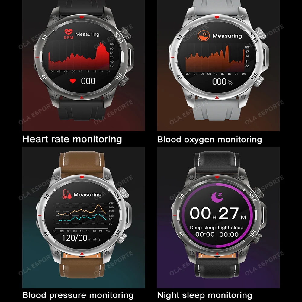 New Bluetooth Call Compass Smart Watch Men Women AMOLED HD Large Screen Heart Rate NFC IP68 Waterproof GPS Sports Smart Watch