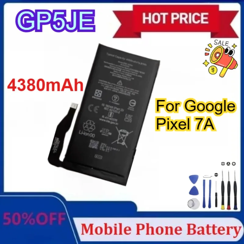 

Новый GZE8U GMF5Z GP5JE 4355 мАч/5000 мАч/4385 мАч для HTC Google Pixel 7 Pixel 7 Pro 7A5G Сменные аккумуляторы с инструментами