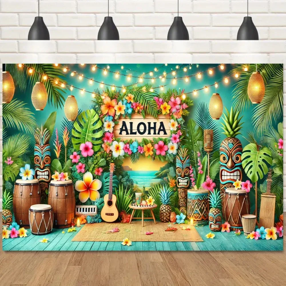 Hawaiianisches tropisches Strandparty-Thema, Banner-Hintergrundtuch, Sommer-Meer-Thema, Familientreffen, Party-Fotografie-Hintergrund