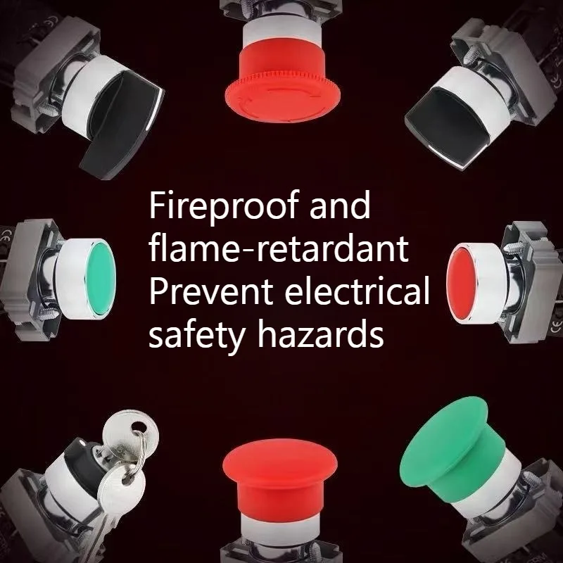 Wiring Harness Button switch self reset XB2 small mushroom head emergency stop 22mm knob key start inching power on