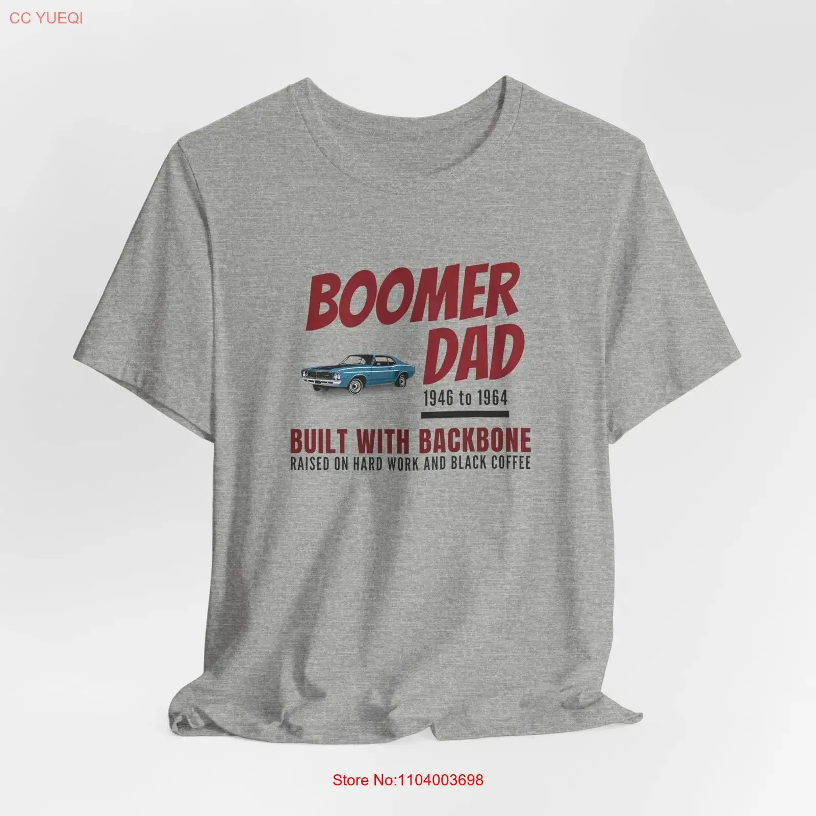 

Boomer Dad T Shirt Built with Backbone for Father's Day Dads vintage Washed Stylish fashion Stretched Slightly Breathable