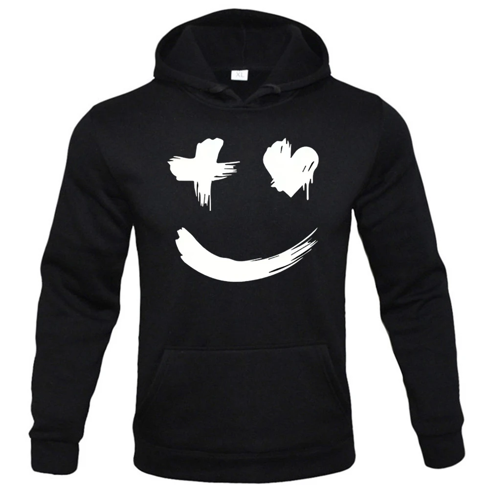 New fun hip -hop smiley hoodie men's clothing casual hooded men's fashion sportswear grabbing super large loose street clothing