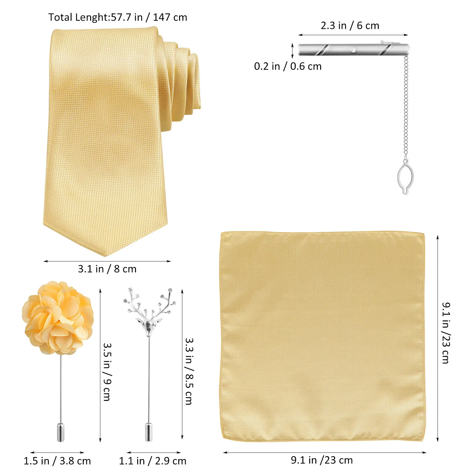 Zestaw 5 szt.: Krawat, chustec – Pocket Square Set recenzja i cena