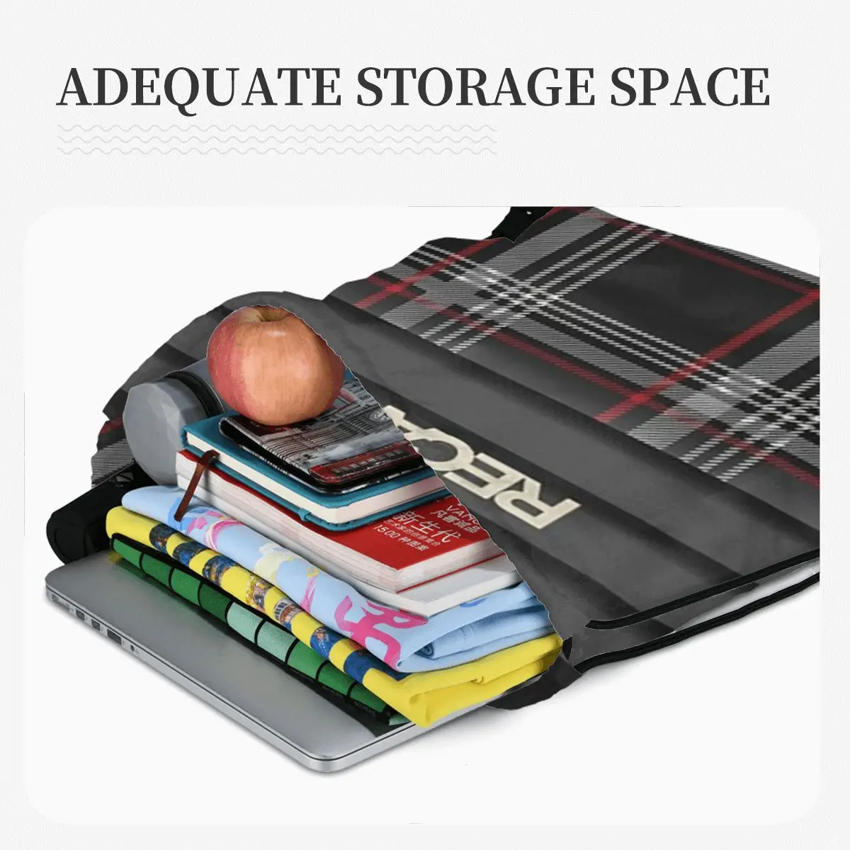 Tartan Plaid Recaros Backpacks Casual Drawstring Bundle Pocket Shoes Bag Book Bags for Man Woman Students view 5