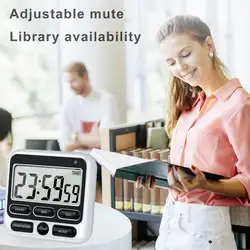 Time Reminder Magnetic Backrest Silent Mode Plastic Large Display Number Timer Kitchen Cooking Baking Tool for Examination Room