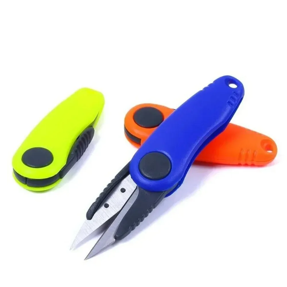 Fold Scissor Shrimp-Type Stainless Steel Fish Use Scissor Fishing Line Cut Clipper Multi-Purpose Fishing Tackle Colors Blue