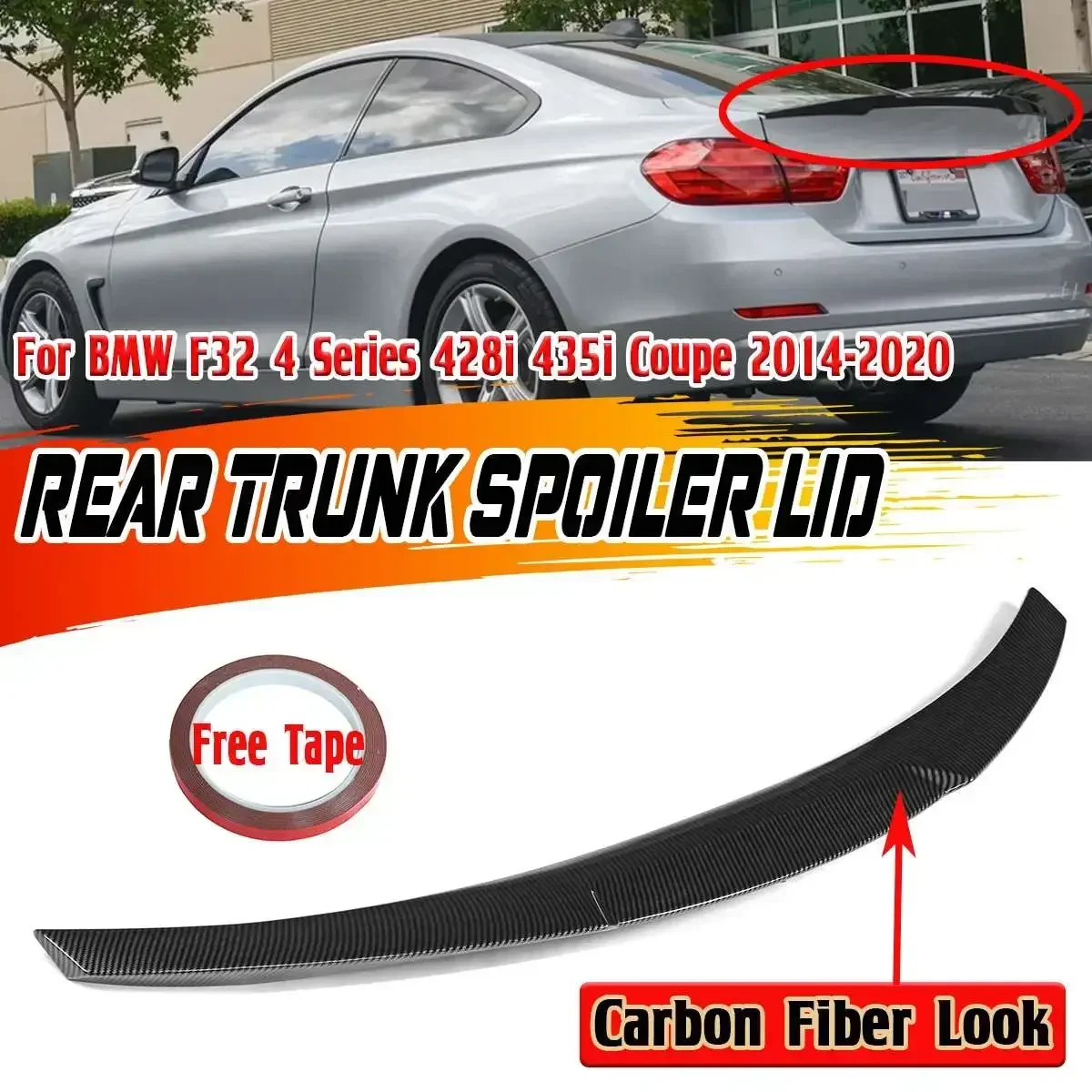 

Car Rear Trunk Spoiler Wing Lip Extension For BMW F32 4 Series 428i 435i Coupe 2014-2020 M4 Style Rear Lip Spoiler Car Styling