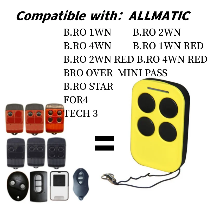 For ALLMATIC B.RO 1WN 2WN 4WN RED ALLMATIC BRO OVER MINI PASS Garage Remote Control Duplicator ALLMATIC B.RO STAR FOR4 Clone