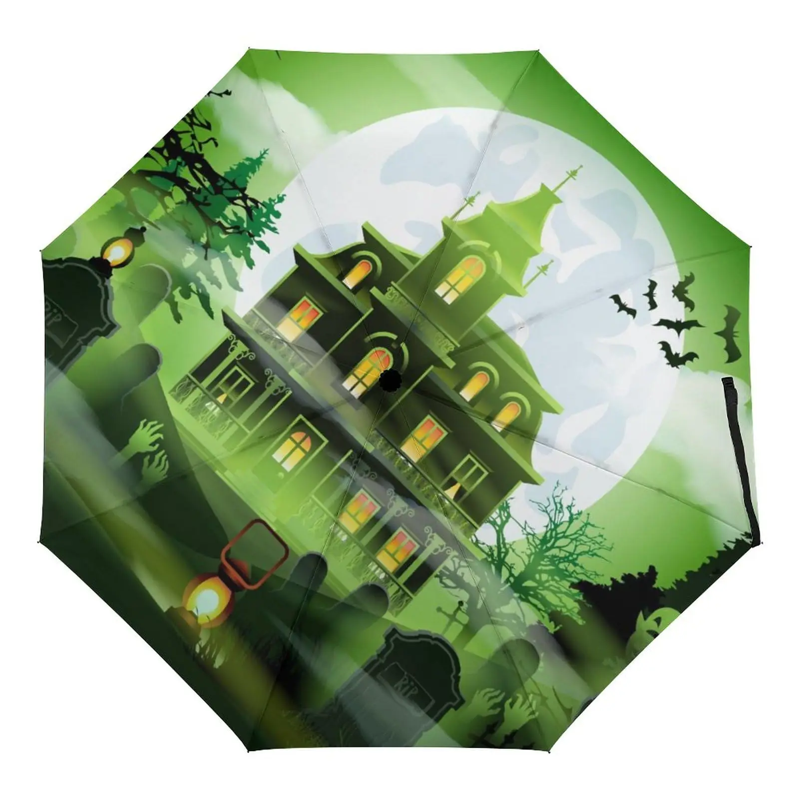 

Зонт на Хэллоуин, складной зонт на тему ужасов, легкий ветрозащитный портативный дорожный зонт для подростков, взрослых, подарок на Хэллоуин