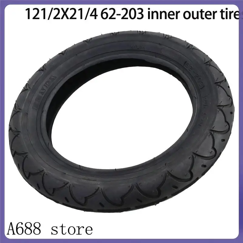 

Universal 12 1/2 by 2 1/4 inch 62-203 tire and tube combo for e-bike and scooter applications