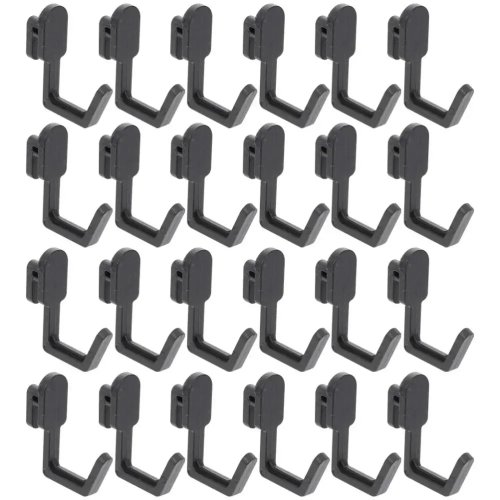 10Pcs Plastic Peg Board Hook Black/White/Grey J Shape Hole Board Hook Heavy Duty Wall Mounted Storage Rack for Home