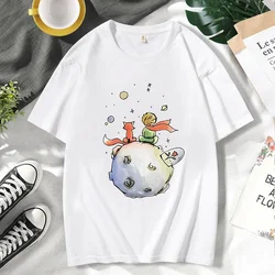 Summer Men's T-Shirt Cotton Cartoon T-shirt Little Prince Print Graphic Tee Shirts for Women New O-Neck Short Sleeve Men Top