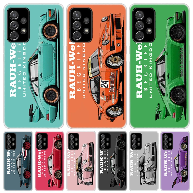 Sports Car Drift RWB 911 964 933 For Samsung Galaxy A15 A14 A13 A12 A55 A54 A53 A52 Phone Case A32 A35 A34 A33 A25 A24 A23 A22 A